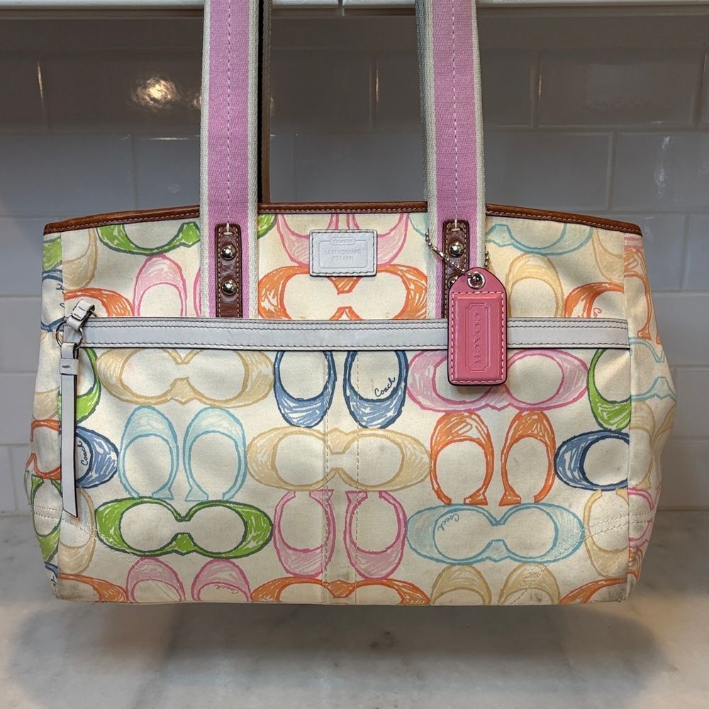 Coach Bag Purse Handbag Hampton Scribble Signatur… - image 2